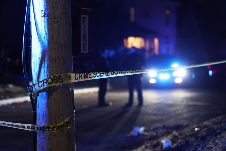 Brockton police investigate after a man was found with an apparent self-inflicted gunshot wound near 46 Nason St. on Friday, Dec. 8, 2023.