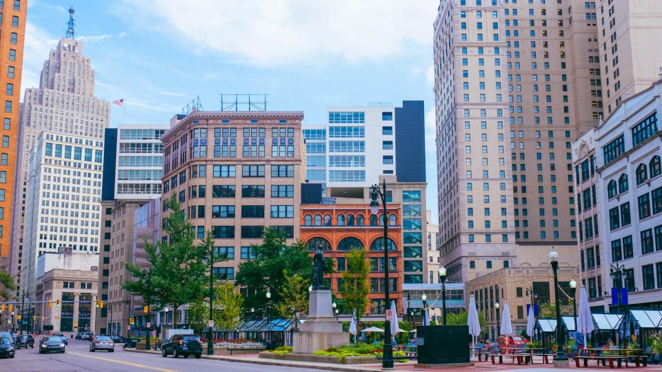 Capitol park in Detroit downtown Summer.