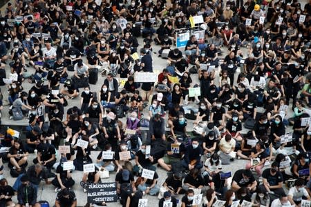 Protest against the recent violence in Yuen Long, at Hong Kong airport