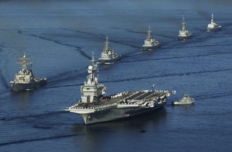 French aircraft carrier Charles de Gaulle 60th anniversary allied landing Mediterannean