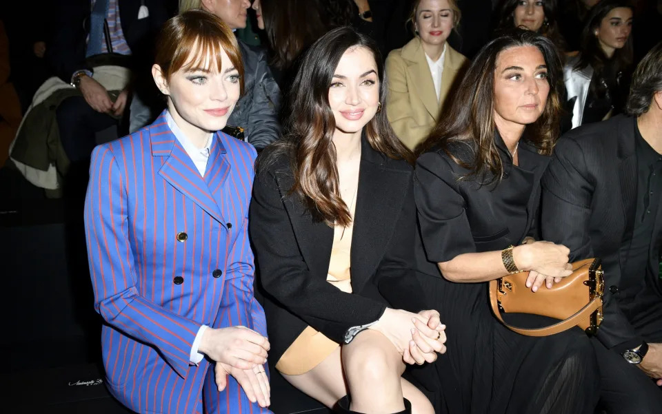 Emma Stone, Ana de Armas and Elisabetta Beccari at the Louis Vuitton Womenswear Fall Winter 2023-2024 show - Getty 