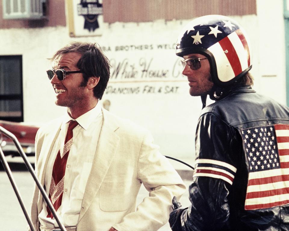 Jack Nicholson and Peter Fonda in Easy Rider. (Silver Screen Collection/Getty Images)