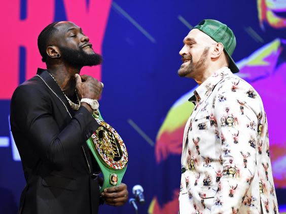 Deontay Wilder (left) and Tyson Fury fought to a controversial draw in December 2018 (Getty)