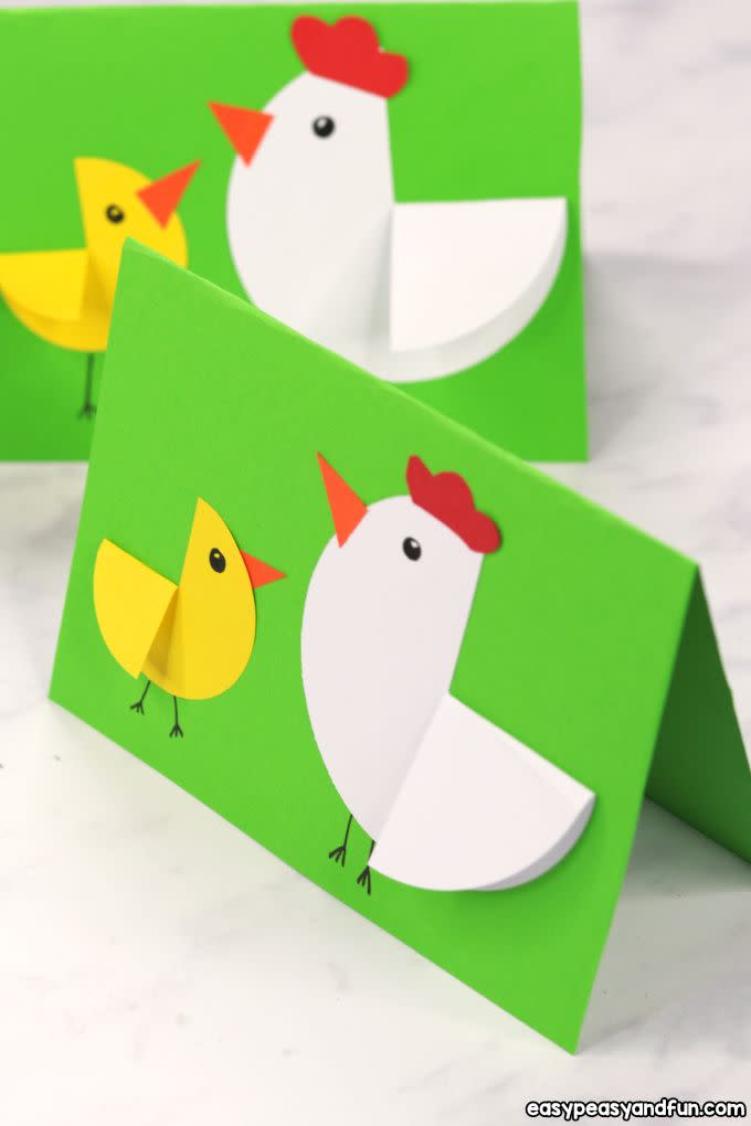 hen and chick card diy easter cards