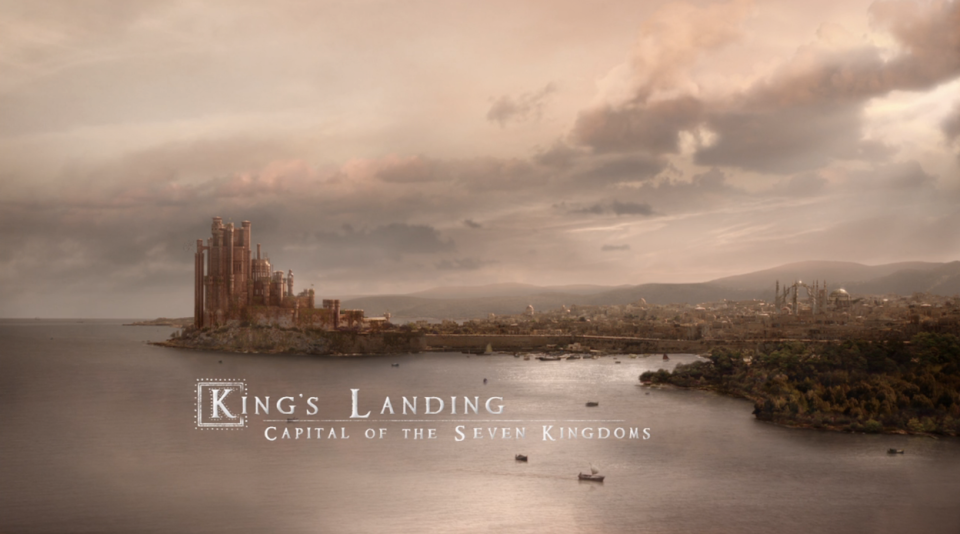 a scene of King's Landing by the sea