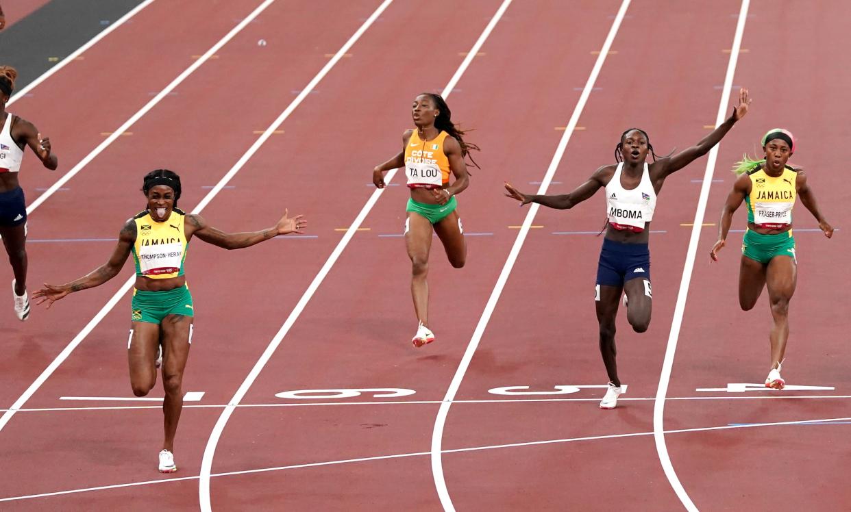 Elaine Thompson-Herah (front left) is among those to have broken records in Tokyo (Martin Rickett/PA) (PA Wire)