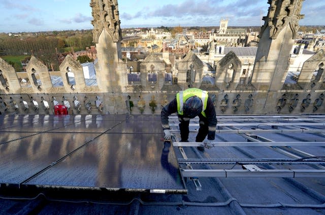 King’s College Cambridge solar panel installation