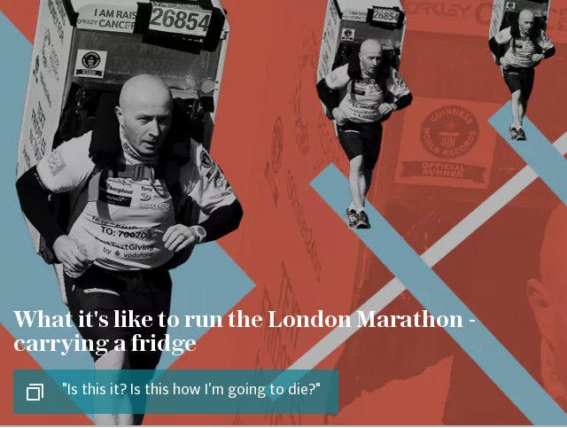 What it's like to run the London Marathon - carrying a fridge