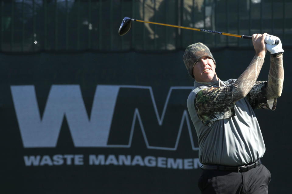 Boo Weekley tees off at the first hole during the first round of the Waste Management Phoenix Open PGA golf tournament Thursday, Feb. 3, 2011, in Scottsdale, Ariz.