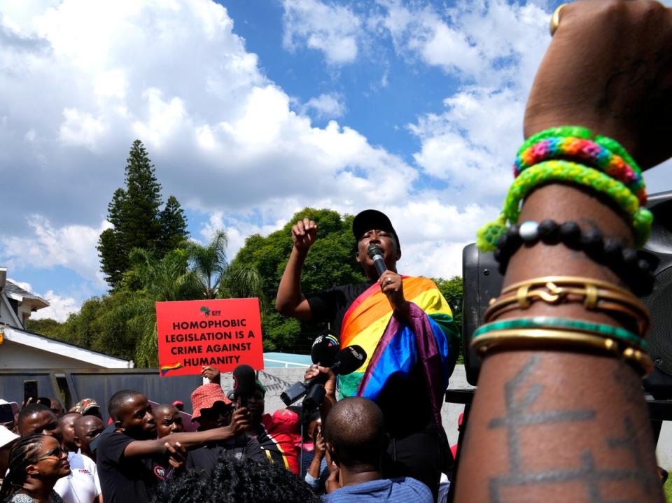 Uganda anti-gay law protest (AP)