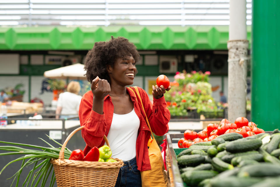 A woman at a farmers market