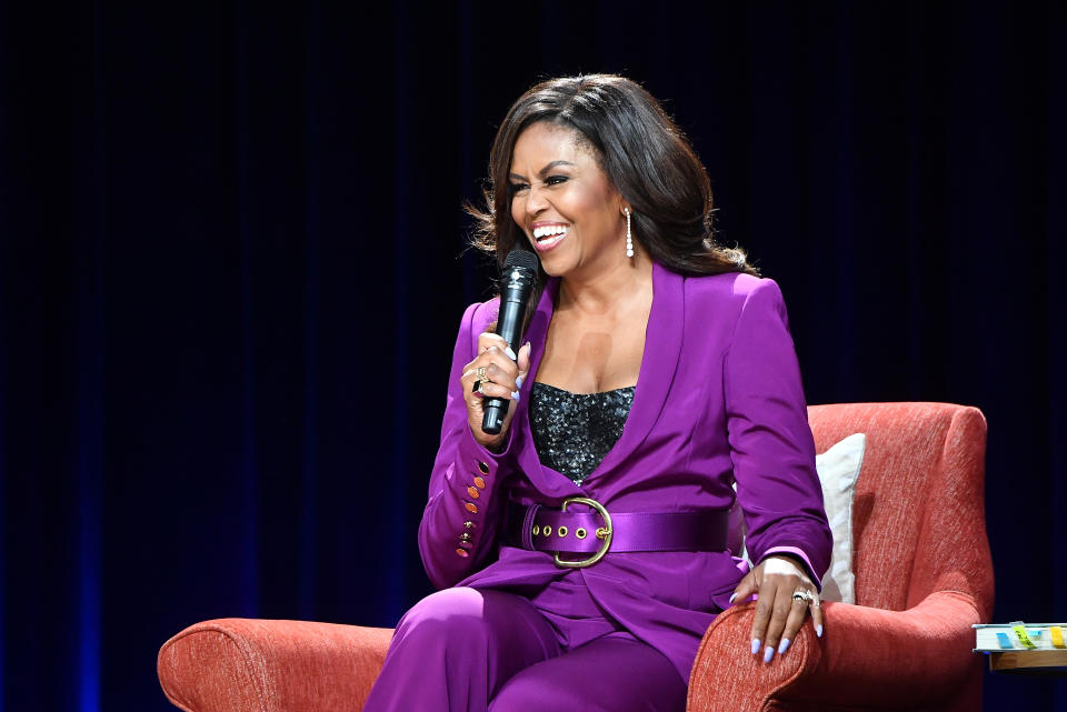 ATLANTA, GEORGIA - MAY 11:  Former First Lady Michelle Obama attends 'Becoming: An Intimate Conversation with Michelle Obama' at State Farm Arena on May 11, 2019 in Atlanta, Georgia. (Photo by Paras Griffin/Getty Images)