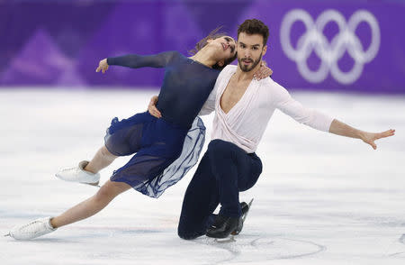 Guillaume Cizeron and Gabriella Papadakis of France perform in the ice dance free skate final. REUTERS/John Sibley