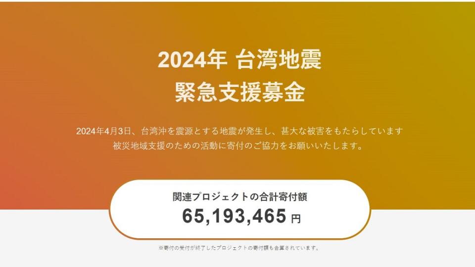 圖／翻攝自 Yahoo!ネット募金