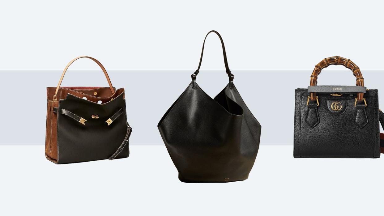 black leather tote bags