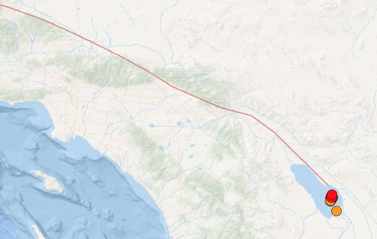 Earthquakes as large as magnitude 4.6 under the Salton Sea are raising concern that a larger earthquake could be unleashed on the San Andreas fault, the southernmost section of which has not ruptured since about 1680.