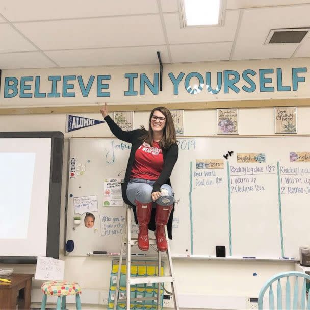 PHOTO: Erin Castillo, an english teacher at John F. Kennedy High School in Freemont, CA, created a mental health check-in chart for her students. Now, teachers all over the world are making their own charts for their classrooms. (Erin Castillo /Instagram makingastatementinsped)