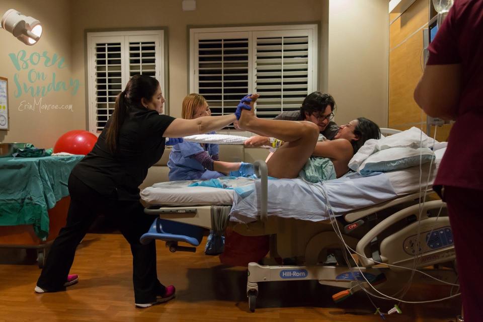 "Mom was having a difficult time effectively pushing. The midwife and L&amp;D nurse decided that the towel pull technique would be the best thing to try. This nurse was amazing! She not only stabilized the mom's foot, she also pulled with the incredible strength, helping her&nbsp;successfully deliver her nine pound, five ounce son."