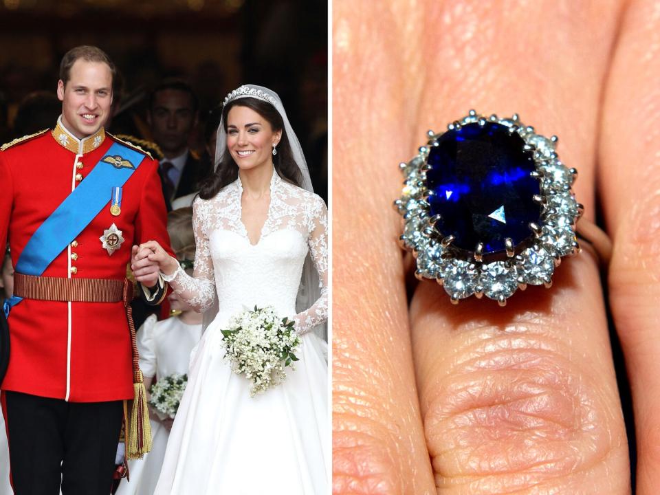 kate middleton and prince william; kate middleton's engagement ring