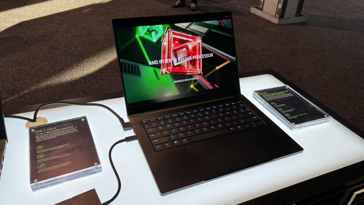  A Razer Blade 14 with Ryzen 8040 series components at CES 2024. 