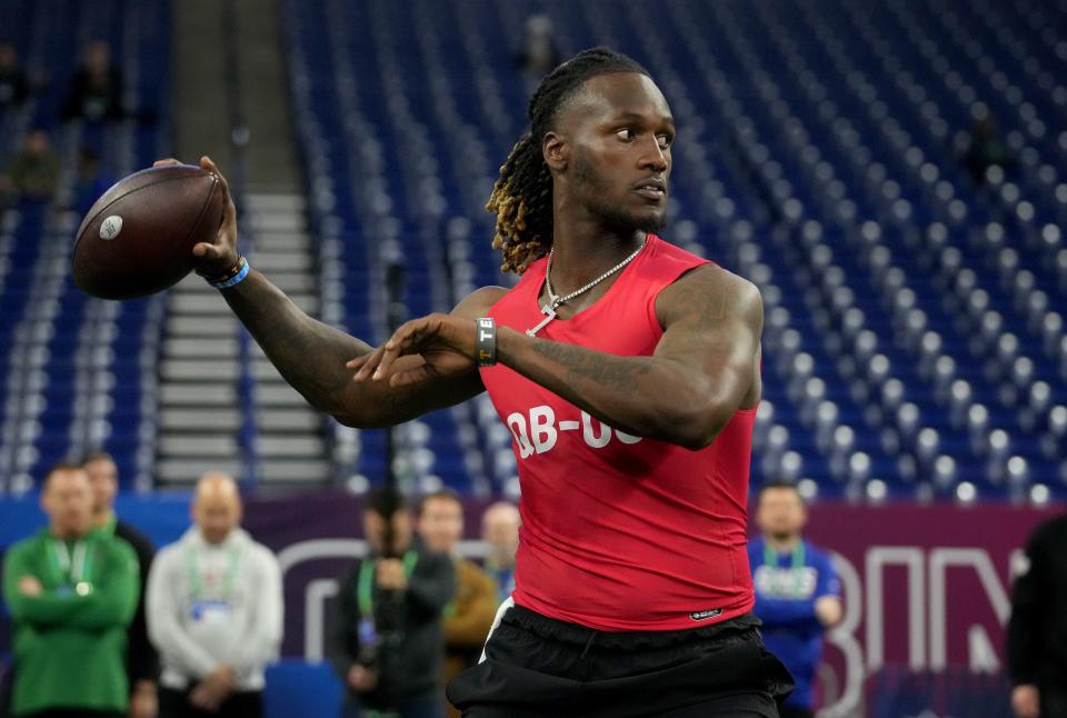 Tennessee QB Joe Milton put his strong arm on display at the combine.