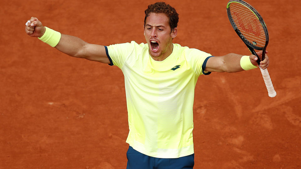 Roberto Carballes Baena, pictured here after beating Denis Shapovalov at the French Open.