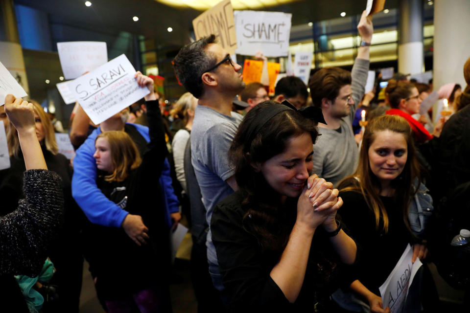 Protests at U.S. airports over travel ban