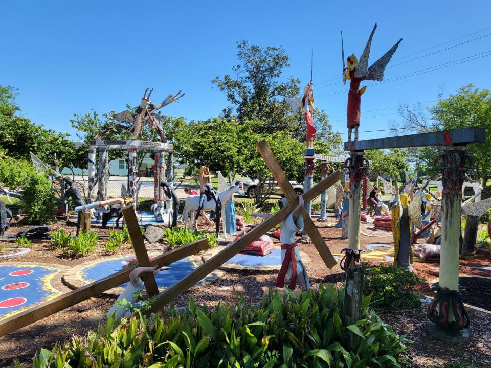 The Chauvin Sculpture Garden, created by the reclusive artist and stonemason Kenny Hill over roughly 14 years, from the late 80's through the 90's. The garden was purchased by the Kohler Foundation and donated to Nicholls State University.