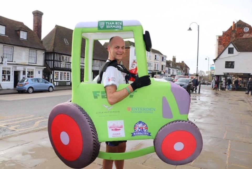 Phil Sweatman will be running the London Marathon dressed in a tractor costume. (Phil Sweatman/PA) (PA)