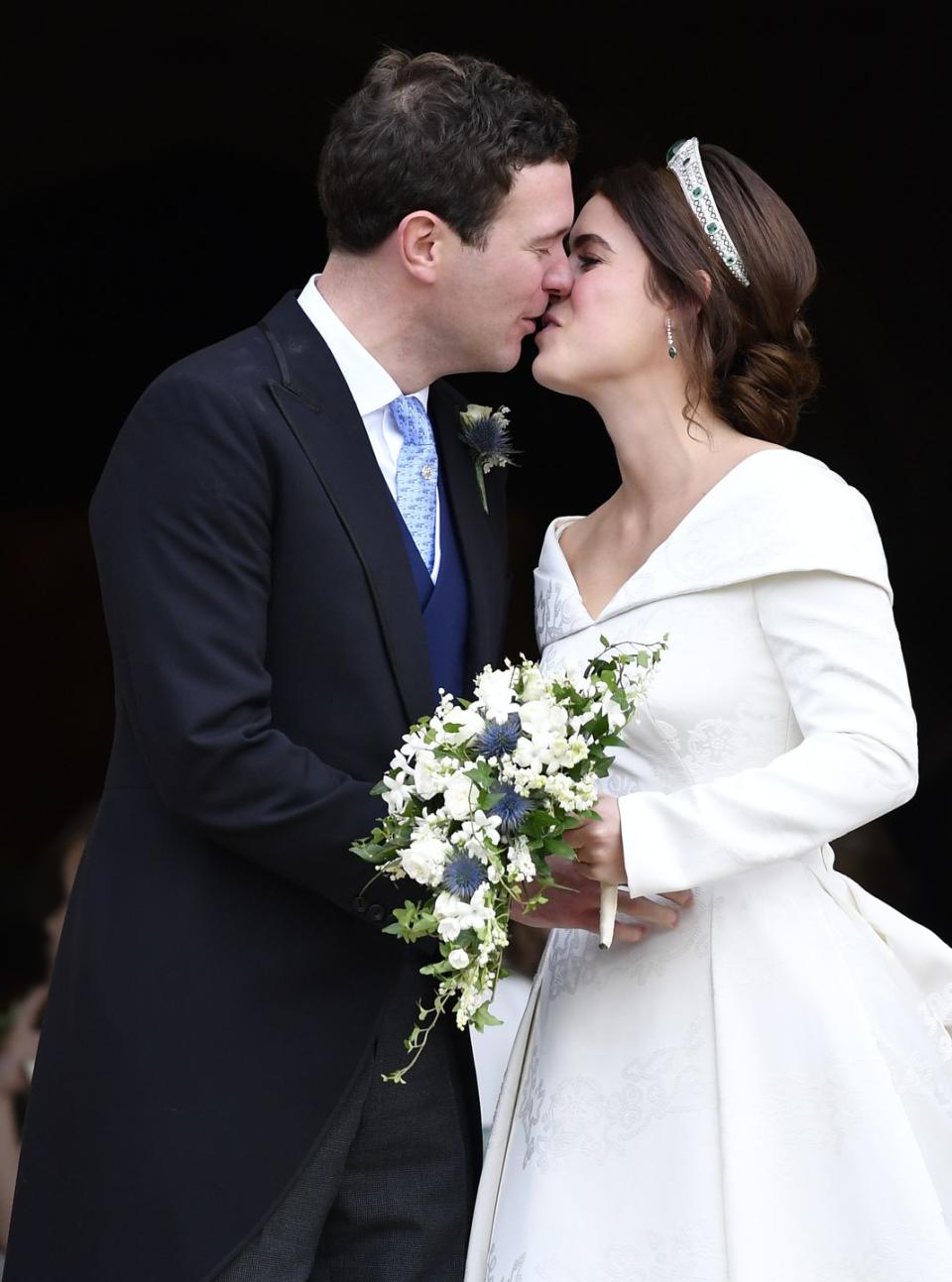 <p>Princess Eugenie and Jack Brooksbank shared the <a href="https://www.townandcountrymag.com/society/tradition/a23697370/princess-eugenie-jack-brooksbank-first-kiss-royal-wedding/" rel="nofollow noopener" target="_blank" data-ylk="slk:most romantic kiss;elm:context_link;itc:0;sec:content-canvas" class="link ">most romantic kiss</a> just moments after saying their vows. </p>