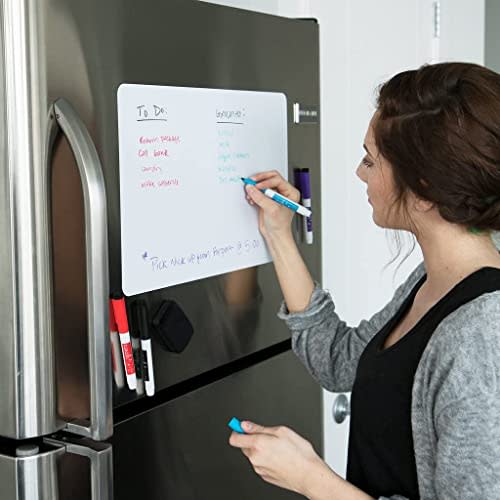 Magnetic Dry Erase Whiteboard Sheet for Kitchen Fridge with Stain Resistant Technology, 16x11"…