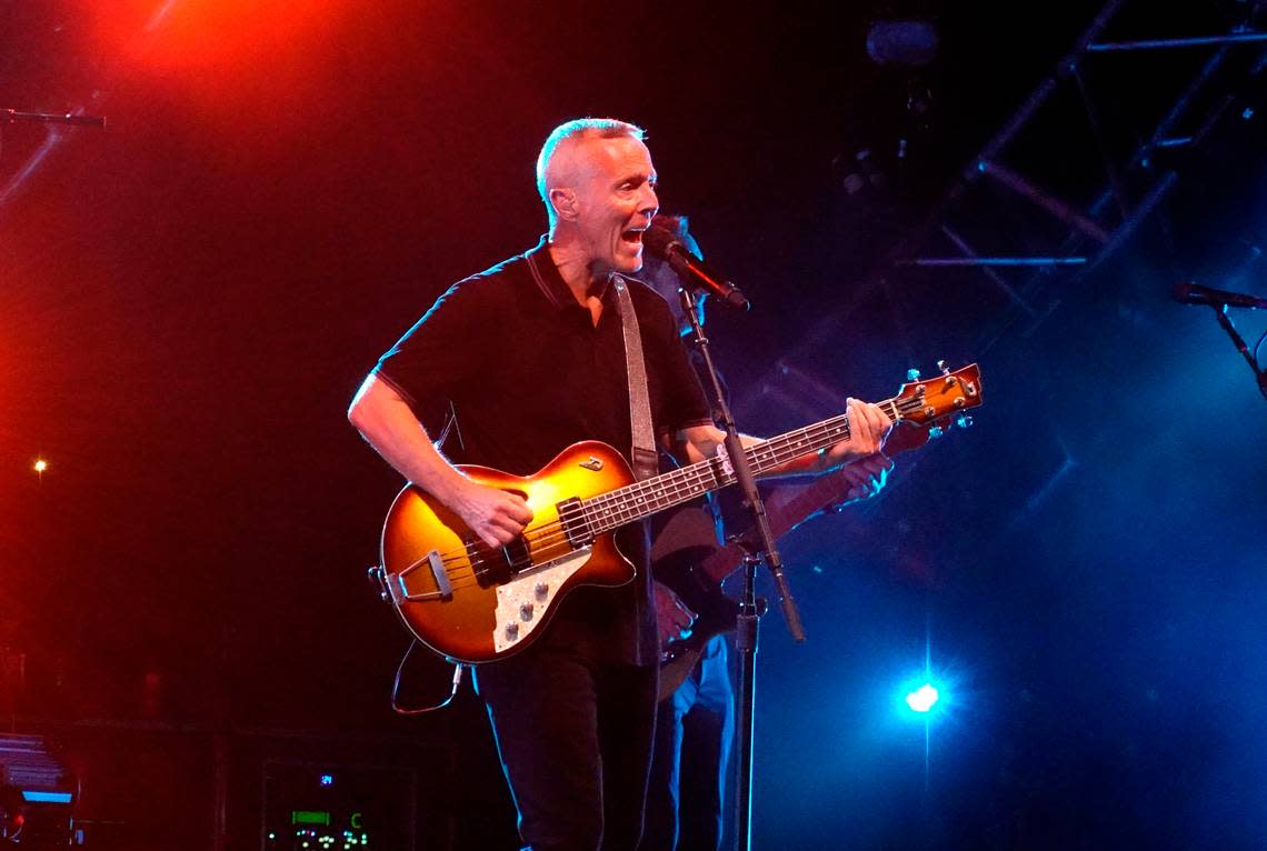Curt Smith sings during the Tears for Fears concert at Coastal Credit Union Music Park in Raleigh, N.C., Saturday, July 8, 2023.