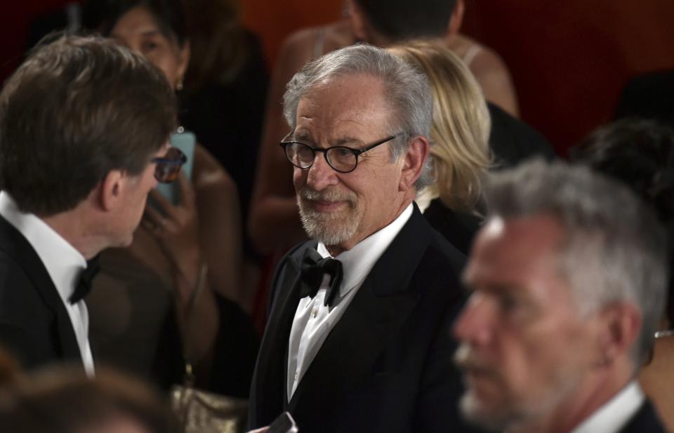 Steven Spielberg arrives at the Oscars on Sunday, March 12, 2023, at the Dolby Theatre in Los Angeles. (Photo by Richard Shotwell/Invision/AP)