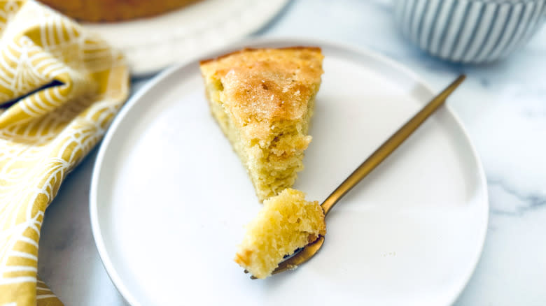 lemon olive oil cake slice