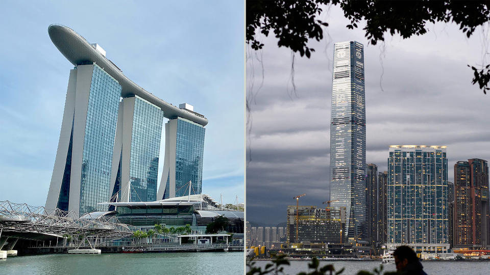 The Singapore-Hong Kong air travel bubble was originally slated to be resume on 26 May. (PHOTOS: Yahoo News Singapore / Getty Images)