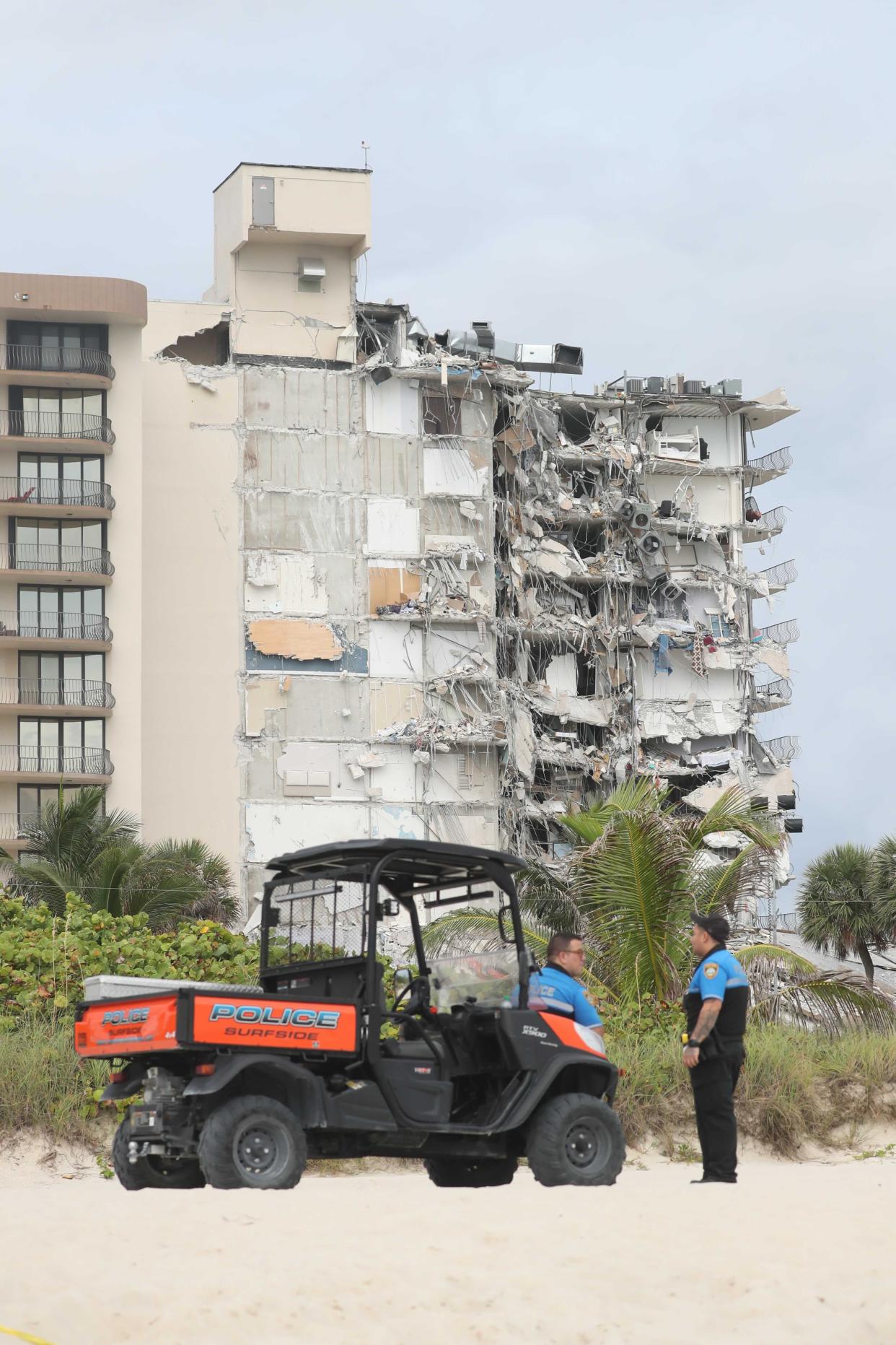 Part of the 12-story oceanfront Champlain Towers South Condo, with more than 100 units at 8777 Collins Ave., collapsed around 2 a.m. on Thursday, June 24, 2021.