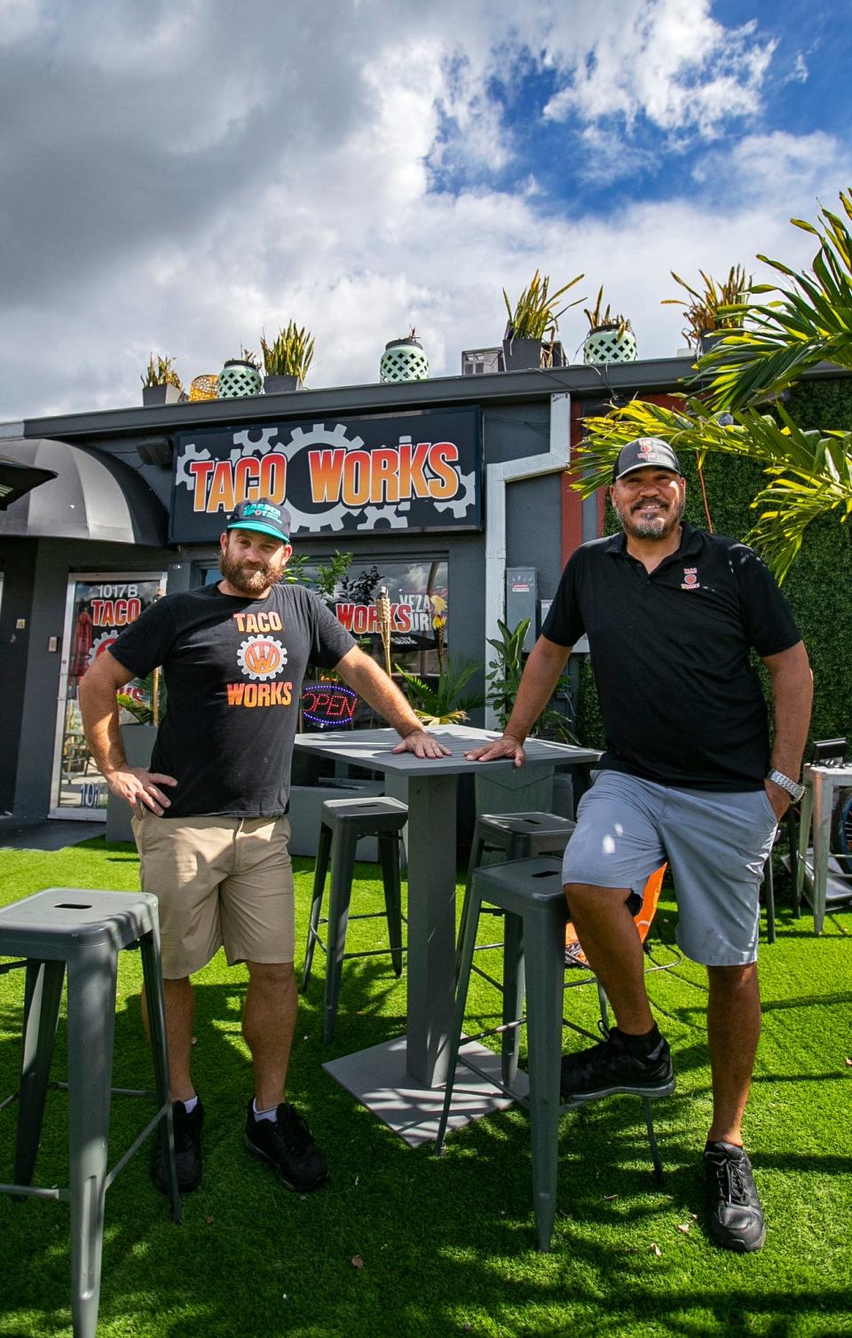 Max Curtis, left, and Ozzie Morrobel are the owners of Taco Works.