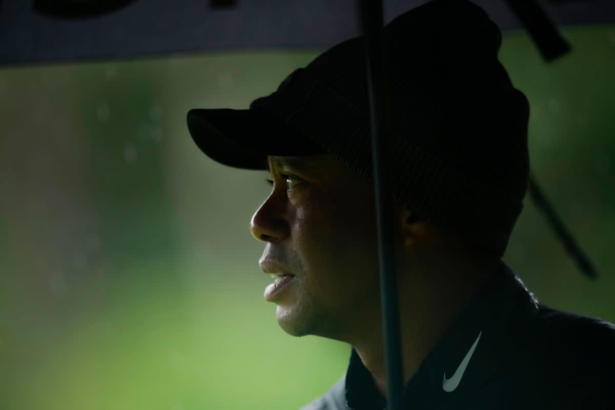 Tiger Woods withdrew from the Masters before the delayed third round resumed on Sunday (Matt Slocum/AP) (AP)