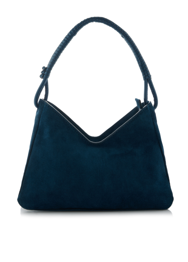 Small Blue Suede Bag, Navy Small Tote Bag, Blue Leather Handbag - Yahoo  Shopping