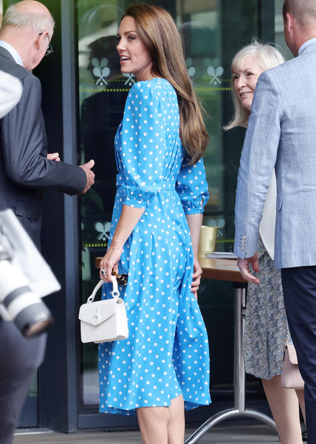 Kate Middleton Re-Wears Blue Polka Dot Dress During Surprise Wimbledon  Appearance