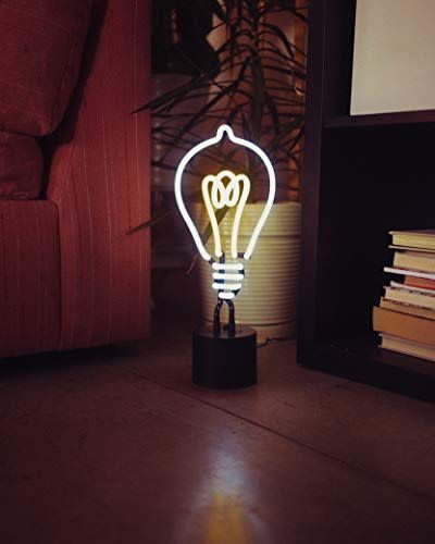 6) Amped & Co Lightbulb Neon Desk Light