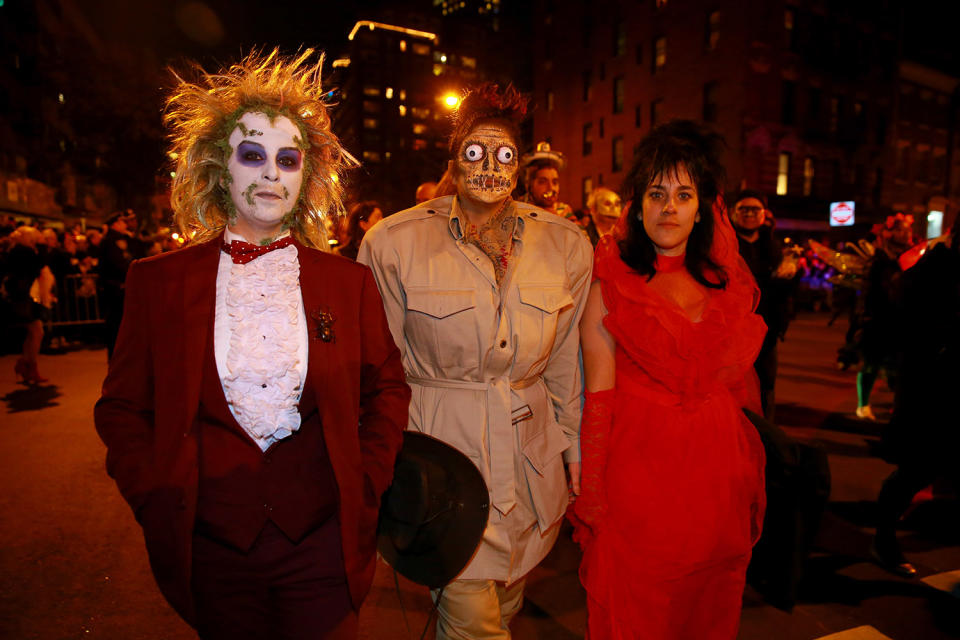 <p>Beetlejuice was a popular costume at the 44th annual Village Halloween Parade in New York City on Oct. 31, 2017. (Photo: Gordon Donovan/Yahoo News) </p>