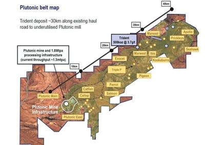 Figure 2: Plutonic Belt Map showing Trident location (CNW Group/Catalyst Metals LTD.)