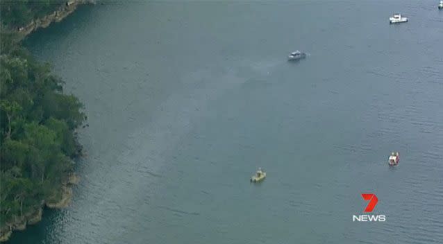 The sea plane crashed into the Hawkesbury River. Source: 7News