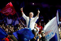 Chilean presidential candidate Sebastian Pinera attends his campaign closing rally in Santiago, Chile December 14, 2017. REUTERS/Carlos Vera