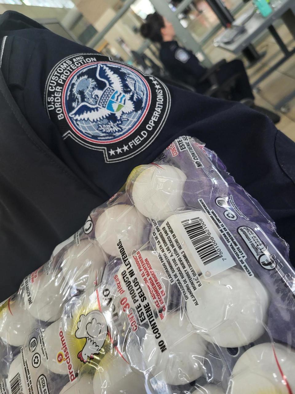 A 30-count carton of eggs confiscated in January at a El Paso, Texas, border checkpoint. / Credit: U.S. Customs and Border Protection