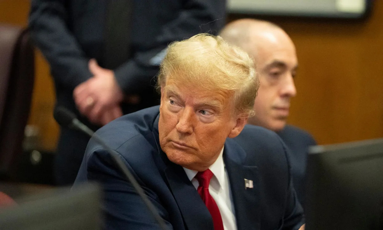 <span>Donald Trump at a pre-trial hearing in New York last week as he faces hush-money charges.</span><span>Photograph: Getty Images</span>