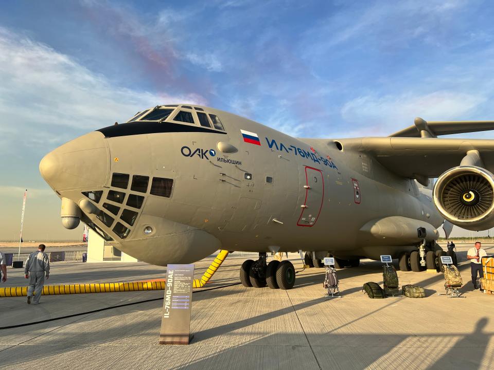 Ilyushin Il-76 viewed from the side at the Dubai Airshow