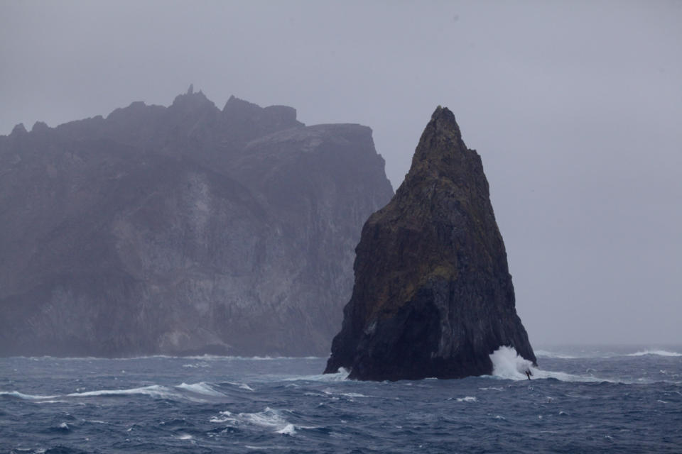 McDonald Island with a rock in front of it.