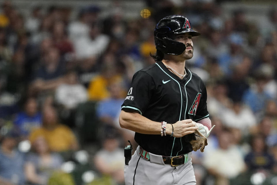 Corbin Carroll's second season with the Diamondbacks was not as magical as his first. (AP Photo/Aaron Gash)